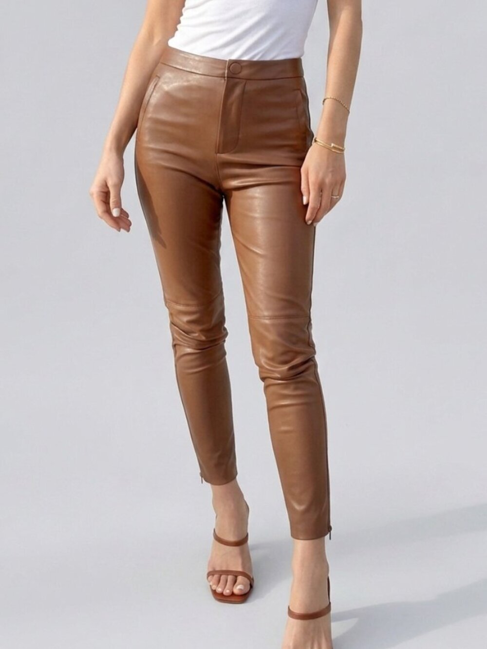 NWT Zara Faux Leather High Rise Leggings